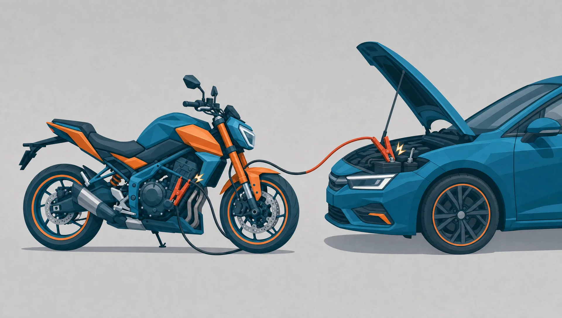 Motorrad mit Auto überbrücken: Anleitung, Kabel-Reihenfolge & der teure Motor-Fehler