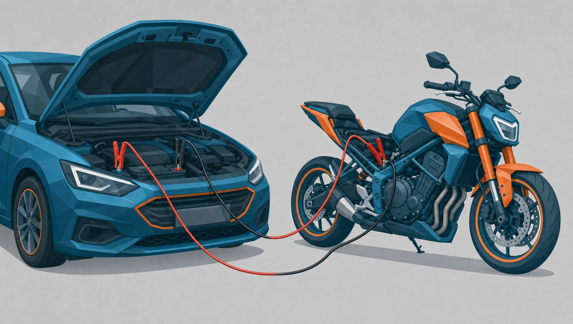 Motorrad mit dem Auto Starthilfe geben: Anleitung ohne Elektronik-Schaden